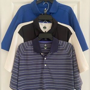 Bolle Men’s Golf Polo Shirts Size Large- Blue, Black, and Purple Stripes